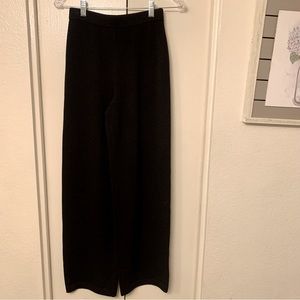 St. John Caviar Knit Wide Leg Wood Blend Pants Size 0